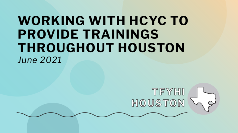 Working with the Harris County Youth Collective to Provide Trainings Throughout Houston
